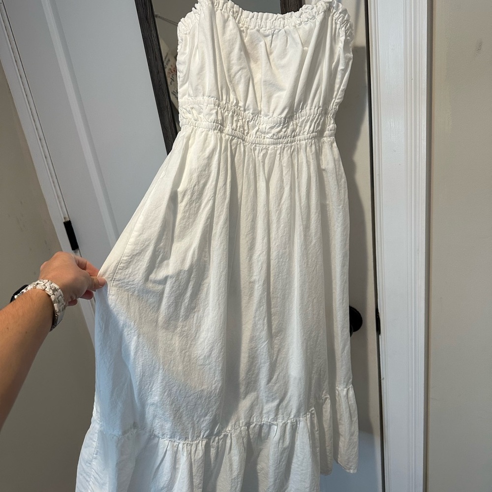 Dizzy Lizzy White Strapless Midi Dress
